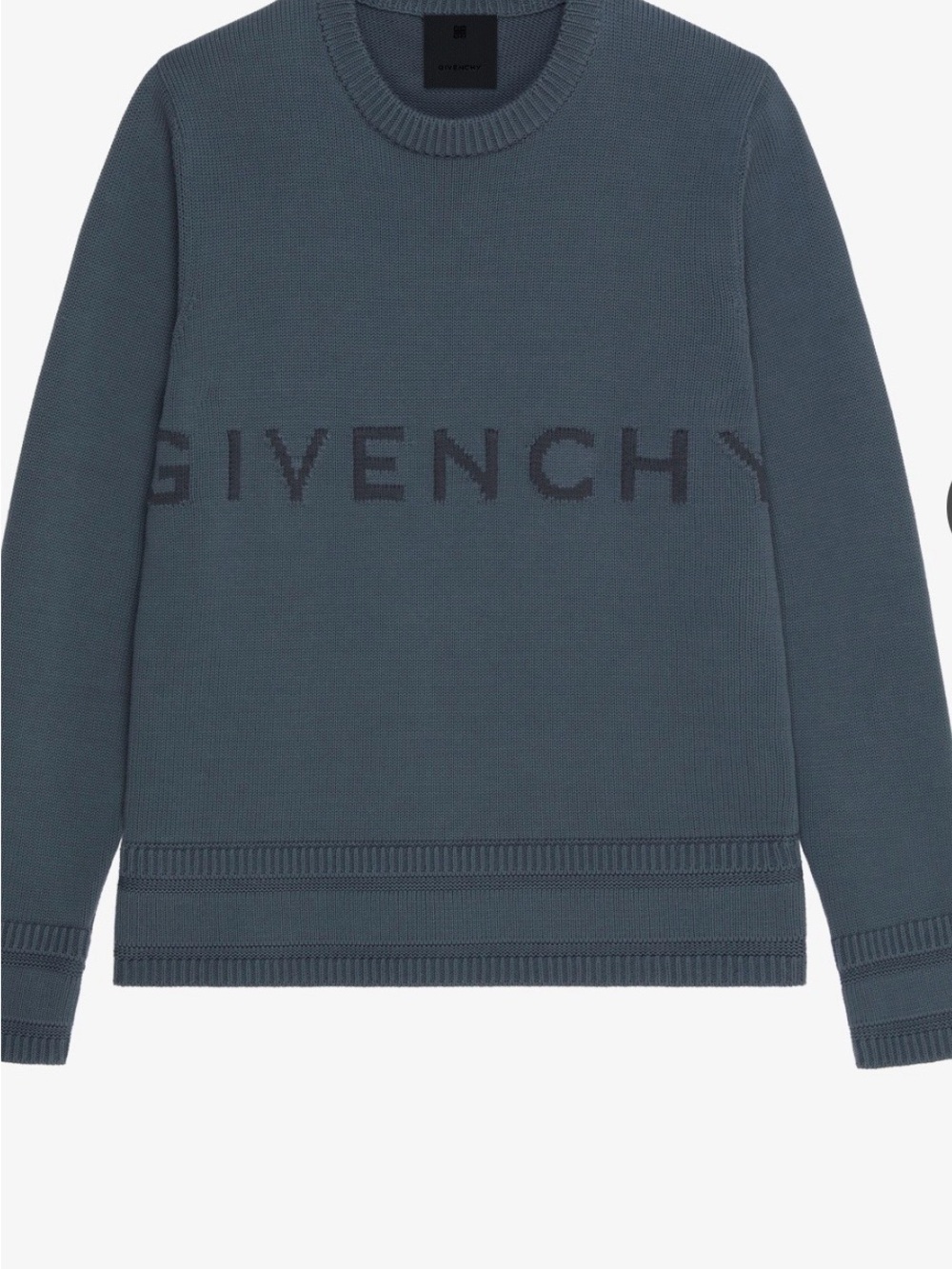 Givenchy Men's Slate Crewneck Sweater with Tonal Logo